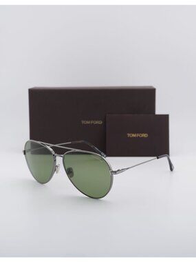 Tom Ford Dashel-02 FT0996 08N Aviator Sunglasses - Gunmetal / Green